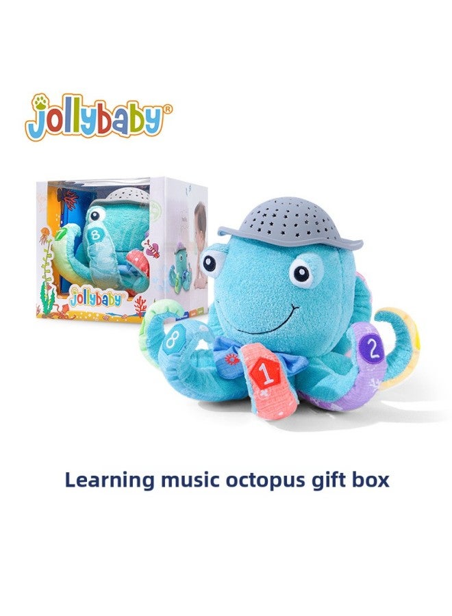Jollybaby Sound And Light Soothing Caterpillar Doll Newborn Baby Sleeping Music Toy Early Education Educational Toy-Color:Learn Music Octopus - Image 1