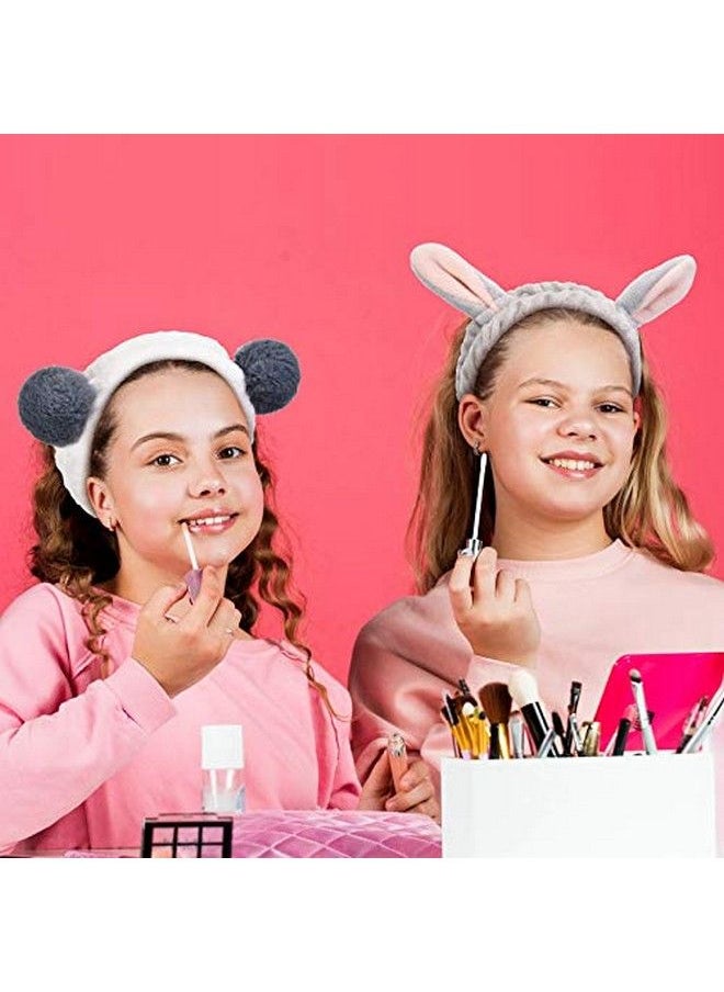 Chuangdi - 4 Pieces Animal Ear Headband Spa Headband Cute Makeup Headband Face Washing Headband Makeup Elastic Turban Hair Bands Shower Yoga Head Wraps Facial Headband For Girls Women - Image 1