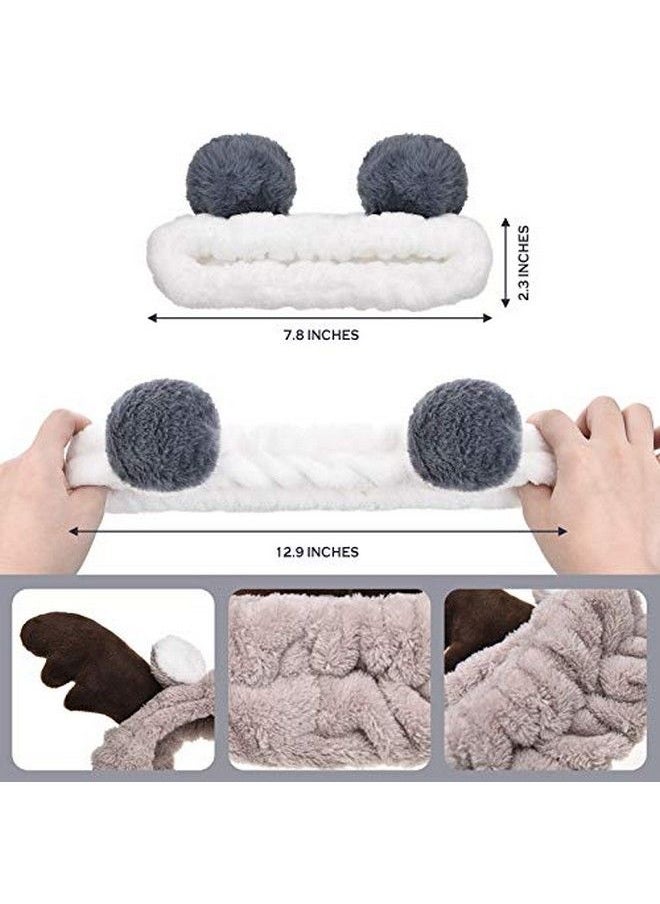 Chuangdi - 4 Pieces Animal Ear Headband Spa Headband Cute Makeup Headband Face Washing Headband Makeup Elastic Turban Hair Bands Shower Yoga Head Wraps Facial Headband For Girls Women - Image 1