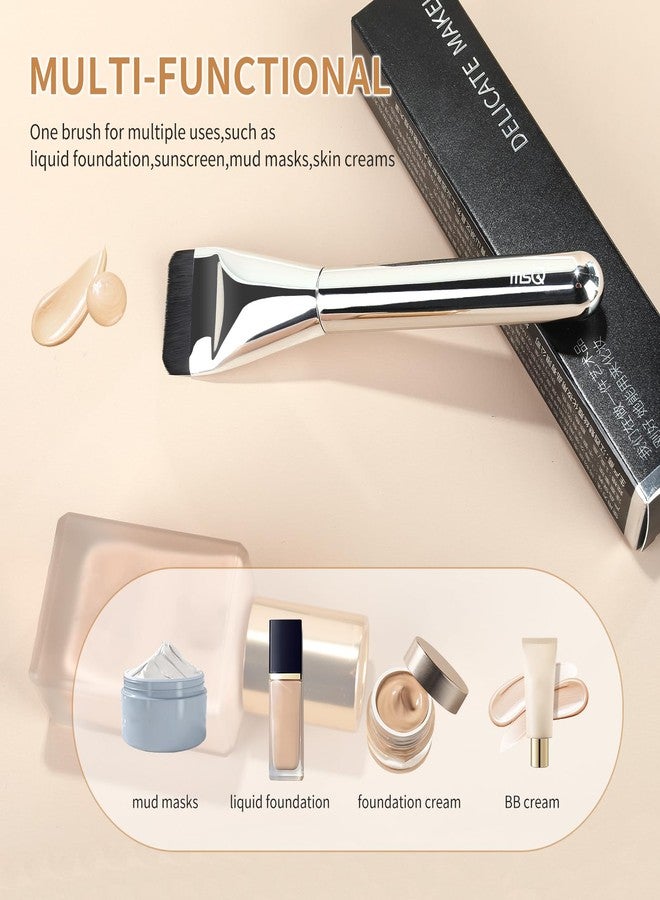 MSQ Flat Foundation Brush,Korean Makeup Brush Ultra Thin Spatula Facial Brush Face Mask Brushes for Liquid Foundation, Blending Cream,Mask,Mud, Clay, Charcoal Mixed Mask, DIY - Image 3