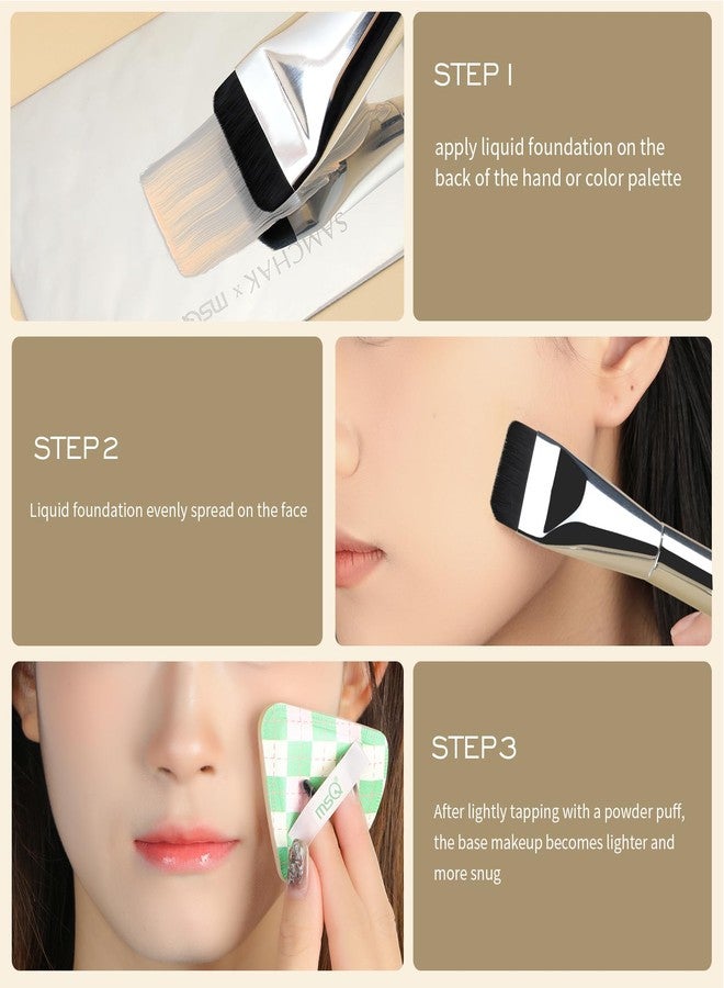 MSQ Flat Foundation Brush,Korean Makeup Brush Ultra Thin Spatula Facial Brush Face Mask Brushes for Liquid Foundation, Blending Cream,Mask,Mud, Clay, Charcoal Mixed Mask, DIY - Image 5