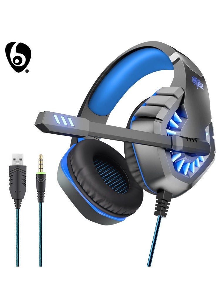أوفلينج سماعة ألعاب ستيريو GT82 لجهاز PS4 PC Xbox One PS5 Controller، سماعات رأس فوق الأذن مزودة بخاصية إلغاء الضوضاء مع ميكروفون، إضاءة LED، صوت محيطي 7.1، سدادات أذن ناعمة الذاكرة لجهاز Nintendo Xbox Series X|S - Image 1