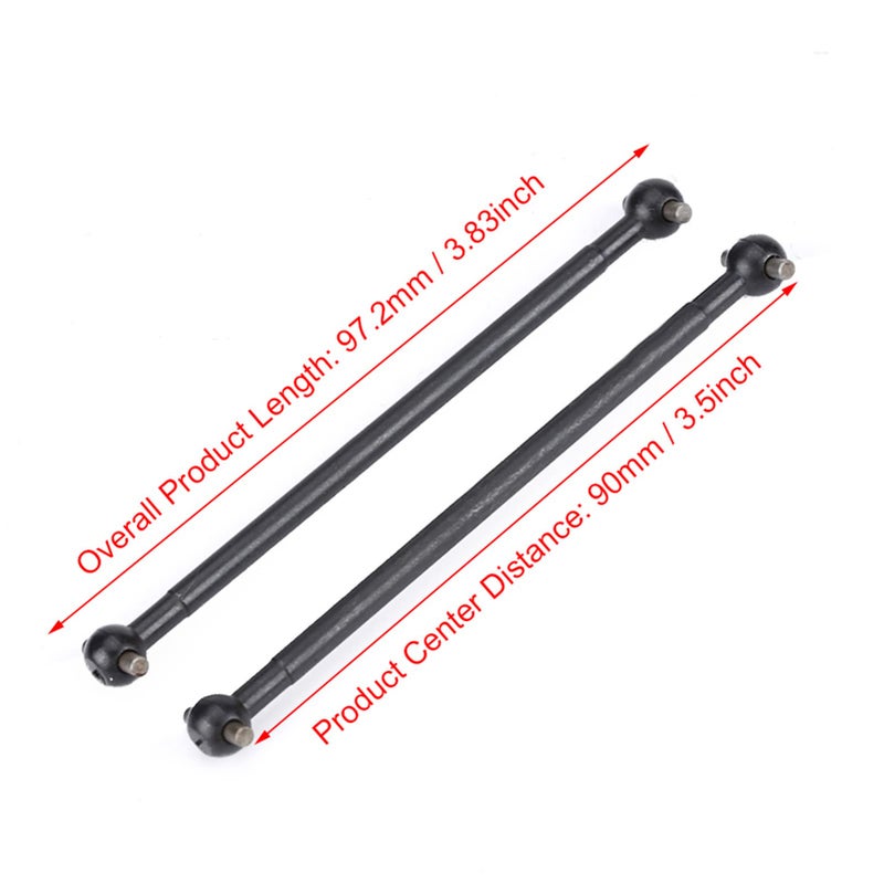 Metal Dog Bone Drive Shaft Transmission 2 Pack Black Silver 97 2mm For 1 10 Scale RC Car - Image 3