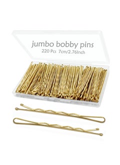 Jumbo Hair Pins for Women 220pcs 276 Inch Large Blonde Bobby Pins Long Gold Hair Pins with Box Reusable NonSlip Pins for Thick Hair