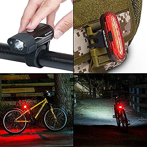 RESHNE® New Waterproof LED USB Charging Smart Bicycle Bike Headlight and Taillight Combo Set - Image 5
