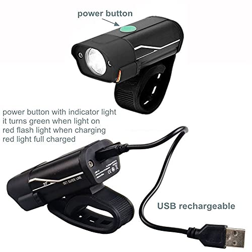 RESHNE® New Waterproof LED USB Charging Smart Bicycle Bike Headlight and Taillight Combo Set - Image 3