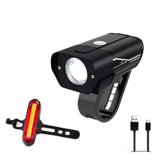 RESHNE® New Waterproof LED USB Charging Smart Bicycle Bike Headlight and Taillight Combo Set - Image 1