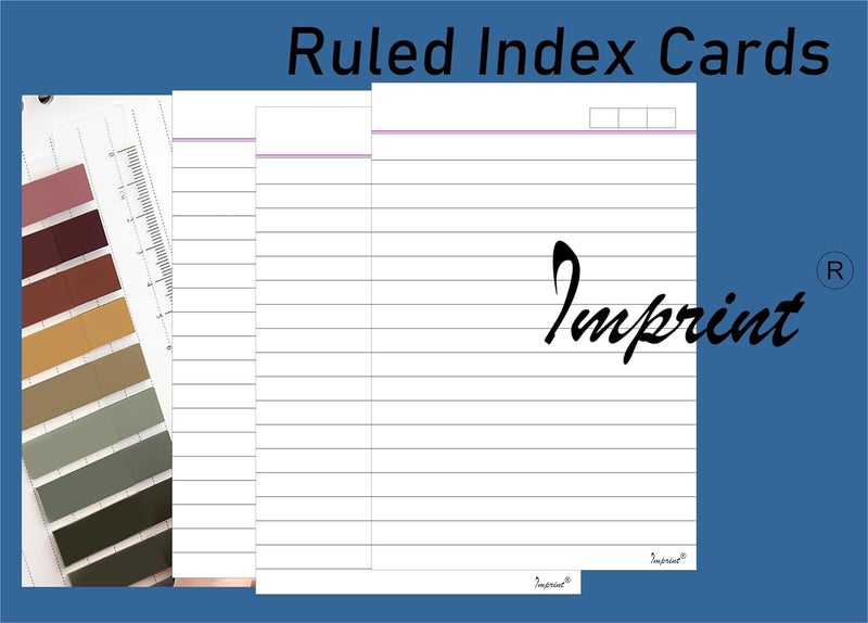 Imprint Ruled Index Cards. Size - 4 x 6 Ruled. 50 Cards, 220 GSM thick with 10 Colour Book tabs of 200 Pc Pack. - Image 3