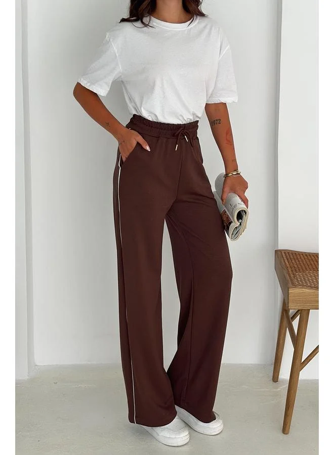 Noa Noa Women's Elastic Waist Drawstring Wide-Leg Pants – Comfortable & Minimal Style