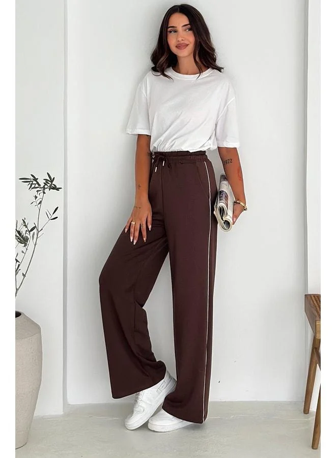 Noa Noa Women's Elastic Waist Drawstring Wide-Leg Pants – Comfortable & Minimal Style
