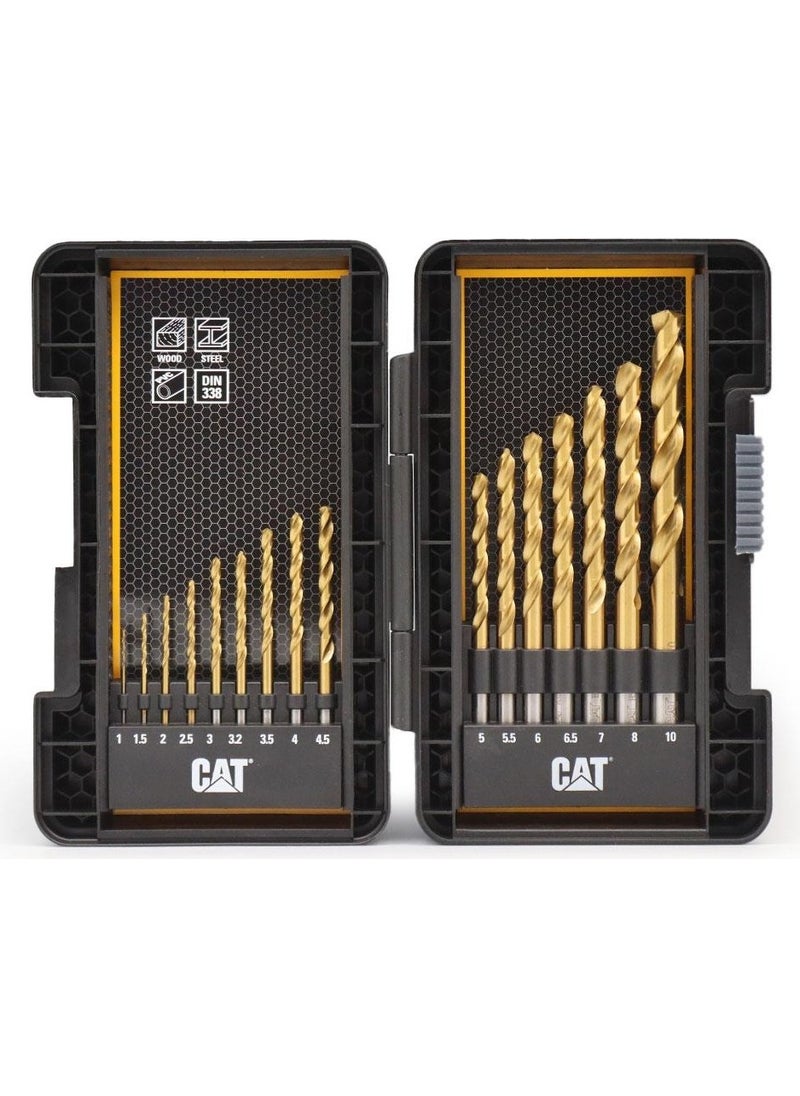 CAT DA02901 16 Pieces Professional Titanium Coated Hss Metal Drill Bit  - Image 1