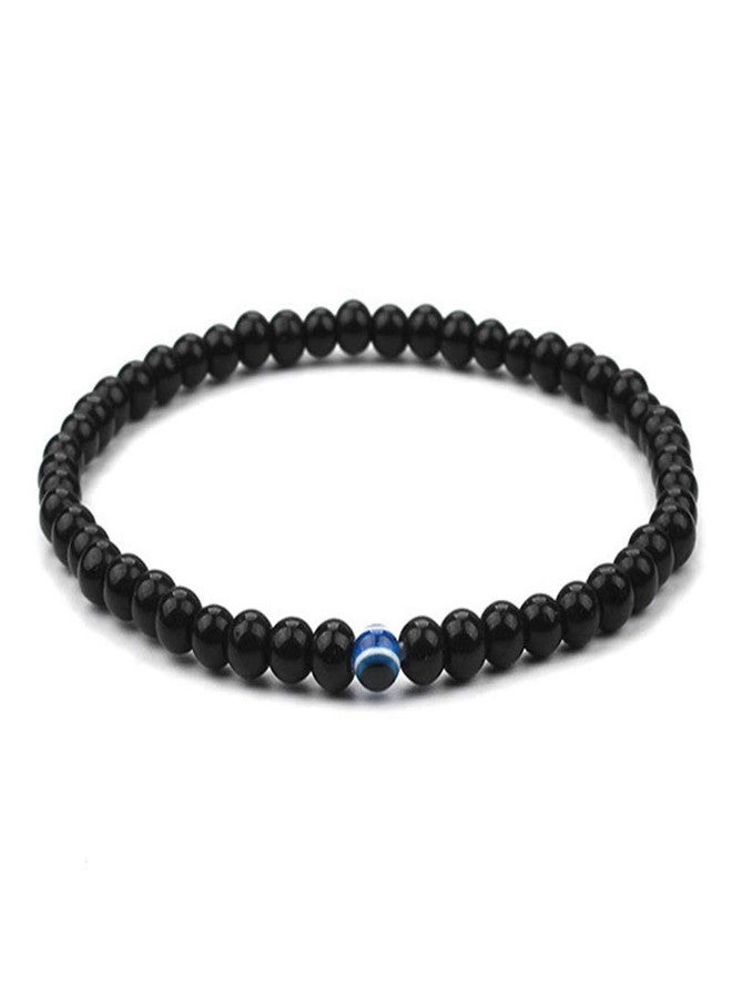 OOMPHelicious Jewellery Black & Blue Goodluck Evil Eye Beads Adjustable Fashion Bracelet For Men & Boys