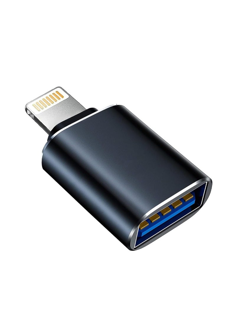ECVV كابل OTG لمحول ECVV Lightning ذكر إلى USB3.0 أنثى، كابل مزامنة بيانات OTG لمحول كاميرا USB محمول مع iPhone/iPd/محرك أقراص فلاش USB/قارئ بطاقات/كاميرا/ماوس/لوحة مفاتيح MIDI  - Image 1