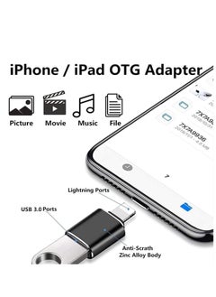 ECVV كابل OTG لمحول ECVV Lightning ذكر إلى USB3.0 أنثى، كابل مزامنة بيانات OTG لمحول كاميرا USB محمول مع iPhone/iPd/محرك أقراص فلاش USB/قارئ بطاقات/كاميرا/ماوس/لوحة مفاتيح MIDI  - Image 3