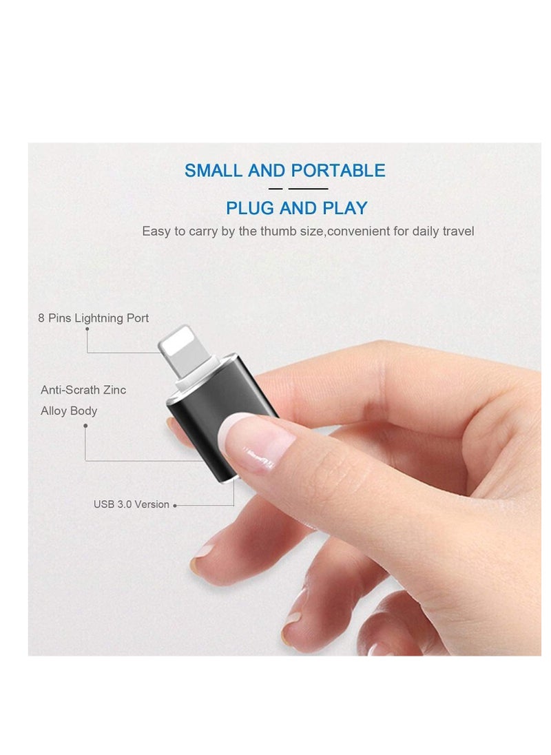 ECVV كابل OTG لمحول ECVV Lightning ذكر إلى USB3.0 أنثى، كابل مزامنة بيانات OTG لمحول كاميرا USB محمول مع iPhone/iPd/محرك أقراص فلاش USB/قارئ بطاقات/كاميرا/ماوس/لوحة مفاتيح MIDI  - Image 4