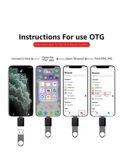 ECVV كابل OTG لمحول ECVV Lightning ذكر إلى USB3.0 أنثى، كابل مزامنة بيانات OTG لمحول كاميرا USB محمول مع iPhone/iPd/محرك أقراص فلاش USB/قارئ بطاقات/كاميرا/ماوس/لوحة مفاتيح MIDI  - Image 5