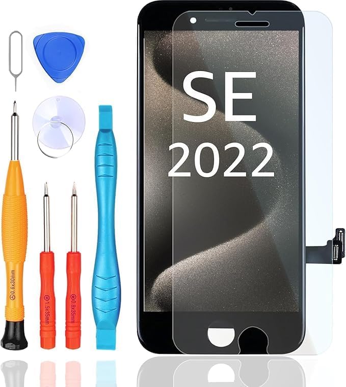 LL TRADER Screen Replacement for iPhone SE 2022 (SE3) 4.7" LCD Retina FHD Display COF Touch Screen Digitizer with Repair Tool Kits, Waterproof Tape, Screen Protector - Image 1