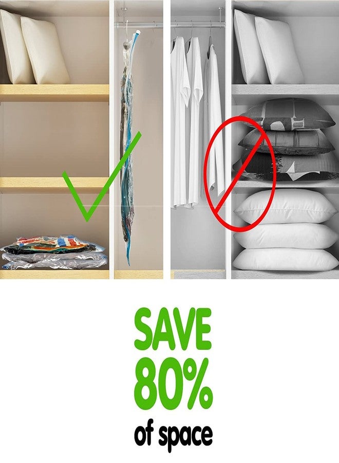 Flipco Space Saver Vacuum Storage Bags, Vacuum Reusable Ziplock Bags for Clothes, Blankets, Home & Travel, Compression Sealer Bags (3 PCS) 80 x 120 cm Bag With 1 Hand Pump (XXL) - Image 3