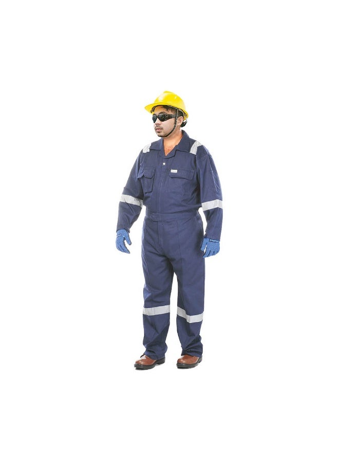 Vaultex VON 260GSM Cotton Coverall , Navy Blue, XL - Image 1
