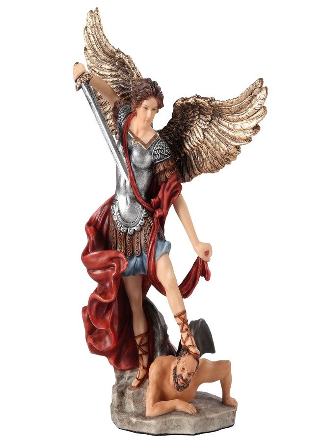 Veronese Design 6 1/4 Inch Archangel Saint Michael Vanquishing Demon Polyresin Hand Painted Collectible Figurine Sculpture - Image 1