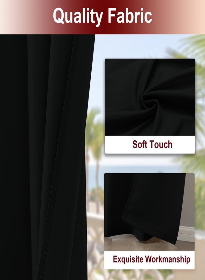 HolidayIdeas Grommet Outdoor Curtains for Patio Waterproof 8 Pcs All Weather Balcony Black Outside Curtains for Apartments, Gazebo, Pergolas, Porch, 54x84 Inch - Image 4
