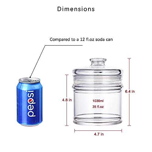 IVOOBR 35 oz Reinforced Small Acrylic Storage Jar, Airtight Lid Cookie Jar | Suitable for Cookies, Dried Fruits, Nuts, Herbs,Cereals,etc - Image 2