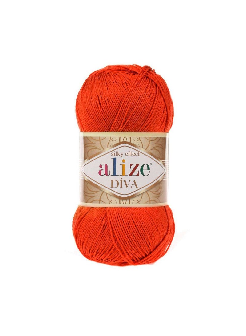 ALIZE Diva Silk Acrylic Yarn 37 Orange
