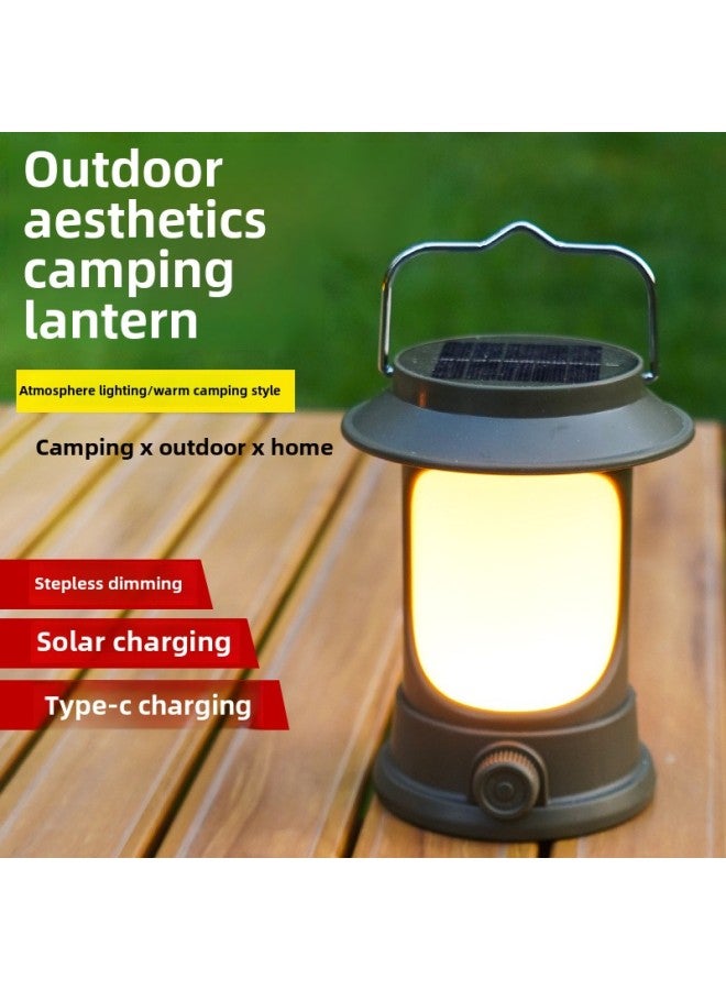 Field Travel Led Camping Lights Type-c Charging Waterproof Atmosphere Tent Lights A Generation Of Hair-Color:Solar Lantern (stepless Dimming) - Image 2