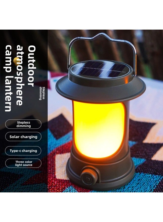 Field Travel Led Camping Lights Type-c Charging Waterproof Atmosphere Tent Lights A Generation Of Hair-Color:Solar Lantern (stepless Dimming) - Image 3