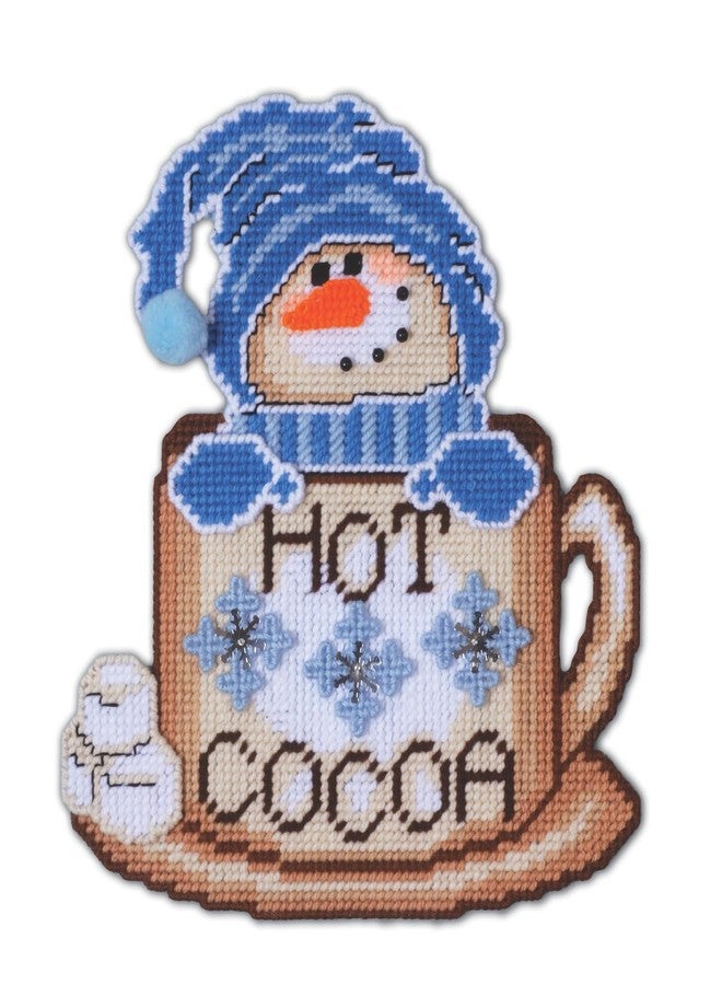 DesignWorks Ink Design Works Crafts Hot Cocoa Snowman Plastic Canvas Wall Décor Kit - Image 1