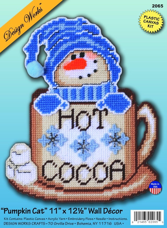 DesignWorks Ink Design Works Crafts Hot Cocoa Snowman Plastic Canvas Wall Décor Kit - Image 2