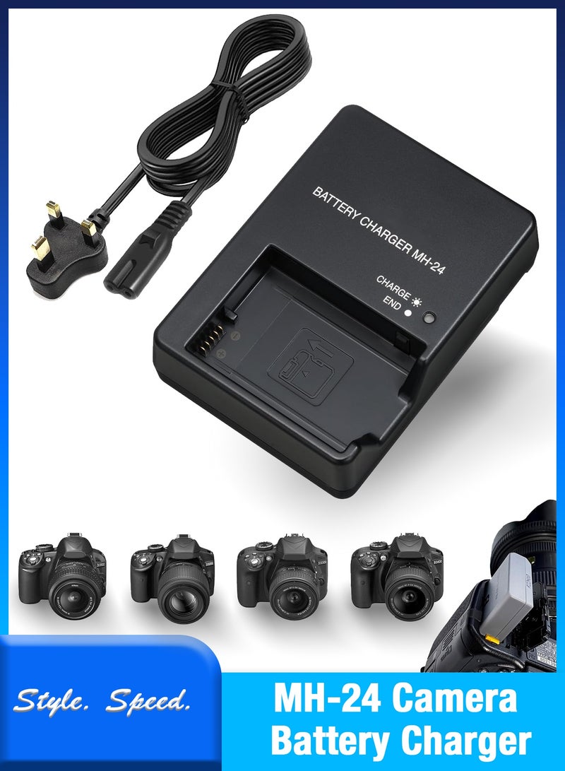 MH-24 Battery Charger for EN-EL14 EN-EL14A Battery Compatible with Nikon D3100 D3200 D3300 D3400 D3500 D5100 D5200 D5300 D5500 D5600 P7000 P7100 P7700 P7800 SLR Cameras - Image 1