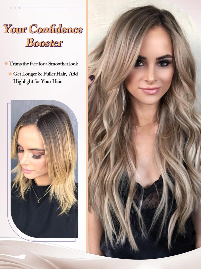 PANEWAY Hair Topper for Women 20 Inch Wavy Synthetic Fiber Topper with Natural Waves, Clip-In Hairpiece for Thinning Hair, Adds Volume & Length, Lightweight & Breathable - Image 5