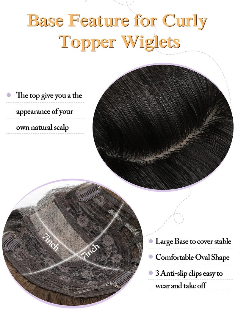 PANEWAY Hair Topper for Women 20 Inch Wavy Synthetic Fiber Topper with Natural Waves, Clip-In Hairpiece for Thinning Hair, Adds Volume & Length, Lightweight & Breathable - Image 3