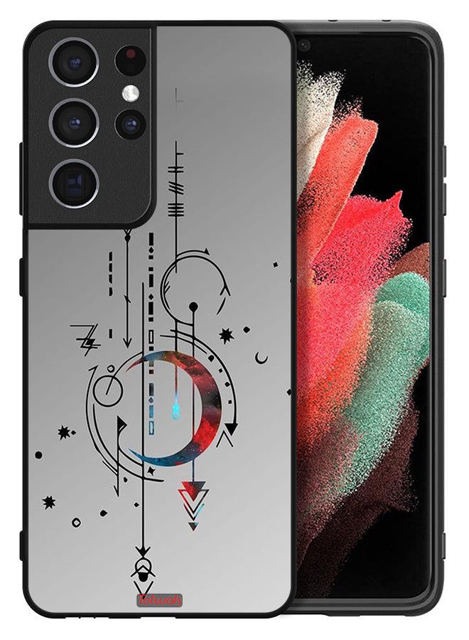 Tolwak Samsung Galaxy S21 Ultra 5G Protective Case Cover Moon And Arrows Art Pattern - Image 2