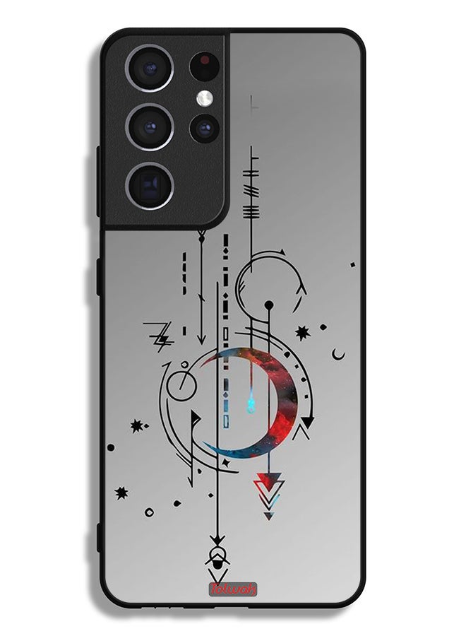 Tolwak Samsung Galaxy S21 Ultra 5G Protective Case Cover Moon And Arrows Art Pattern - Image 3
