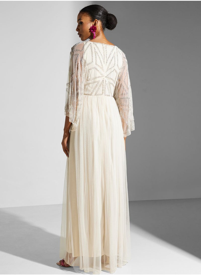 Amelia Rose - Cape Sleeve Dress - Image 1