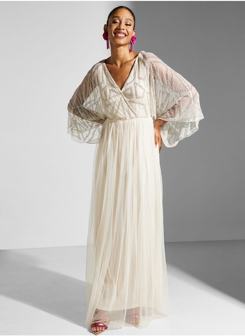 Amelia Rose - Cape Sleeve Dress - Image 1