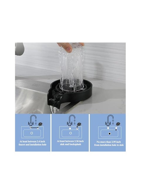 Automatic Embedded Pitcher Rinser Cup Washer Black