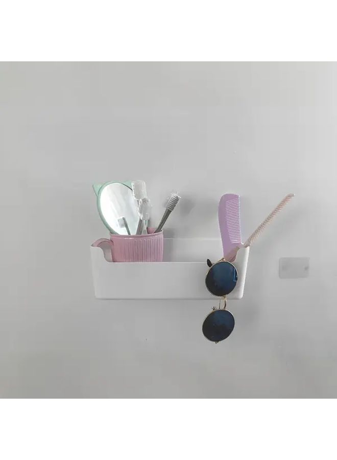 White Plastic Wall Mounted Kitchen Cabinet Door Organizer With Multiple Compartments For Storage - Image 5
