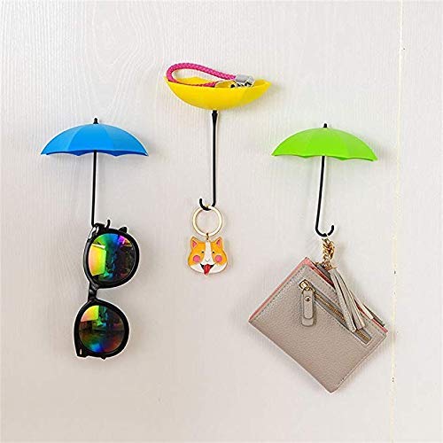 RABBONIX Plastic Multipurpose Umbrella Key Hat Holder Wall Hanging Hook 11x3x6cmMulticolor Set of 06 - Image 2