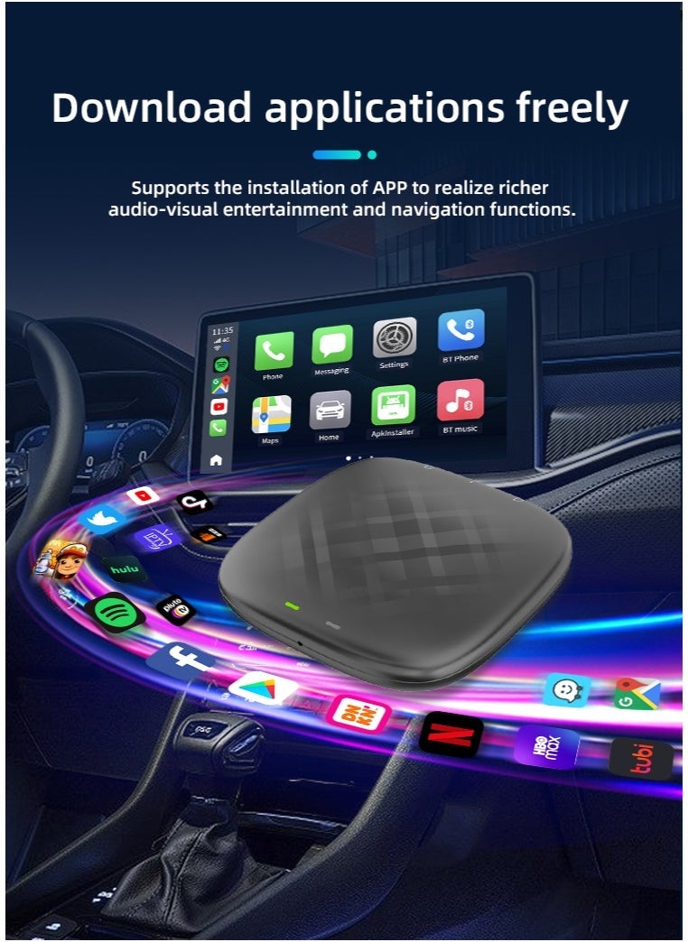 Neutral - 2024 CarPlay Android 13 TV Box Android Auto Wireless Carplay Adapter SM6115 64G Quad-core Smart Box For Netflix Spotify Youtube - Image 1