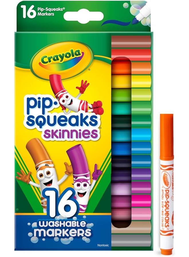 Crayola Washable Pip Squeaks Skinnies Markers Pack Of 16 - Image 2