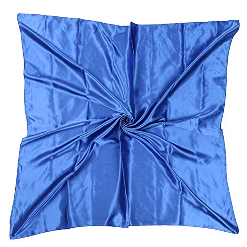 ASUITOFK 35" Womens Large Satin Square Scarf Silk Feeling Hair Wrapping Gift Headscarf Scarves Royal Blue - Image 1