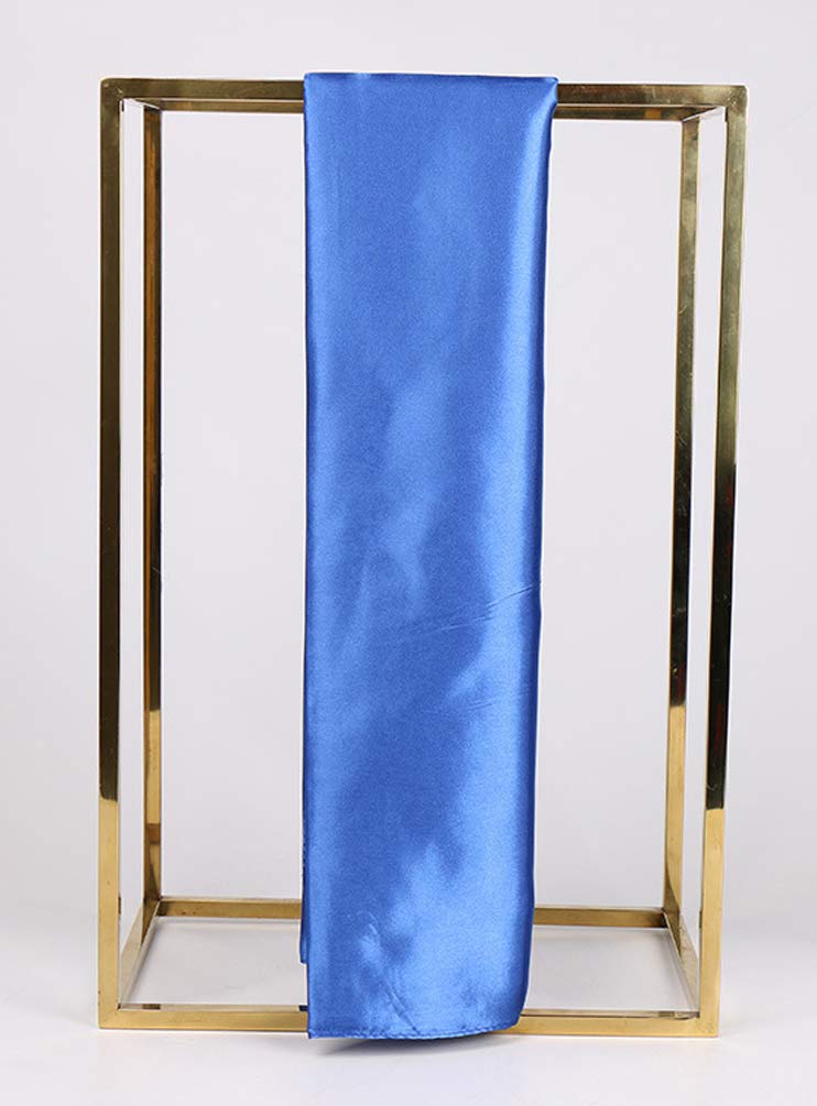ASUITOFK 35" Womens Large Satin Square Scarf Silk Feeling Hair Wrapping Gift Headscarf Scarves Royal Blue - Image 3