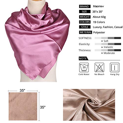 ASUITOFK 35" Womens Large Satin Square Scarf Silk Feeling Hair Wrapping Gift Headscarf Scarves Royal Blue - Image 5