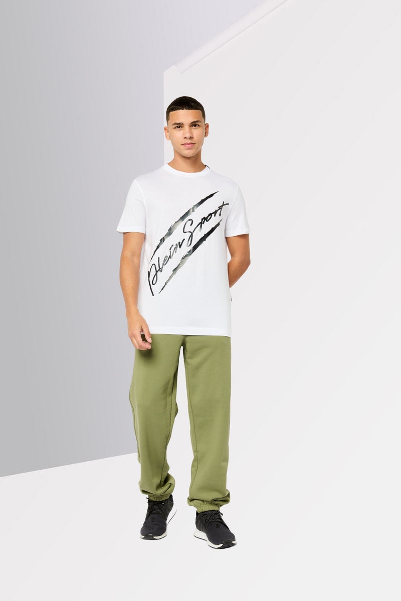 PHILIPP PLEIN Plein Sport Men Sportswear Fit Short Sleeve Outdoor T-Shirt, White/Black - Image 2