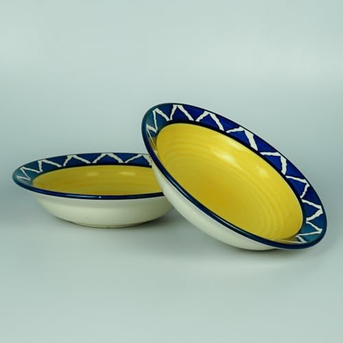 SEPARATE WAY Ceramic Designer Umrao Soup Plate Suitable for Serving Soup,Pasta,Noodles,Pasta,Desserts & Side Dishes(Pack of 2) - Image 1