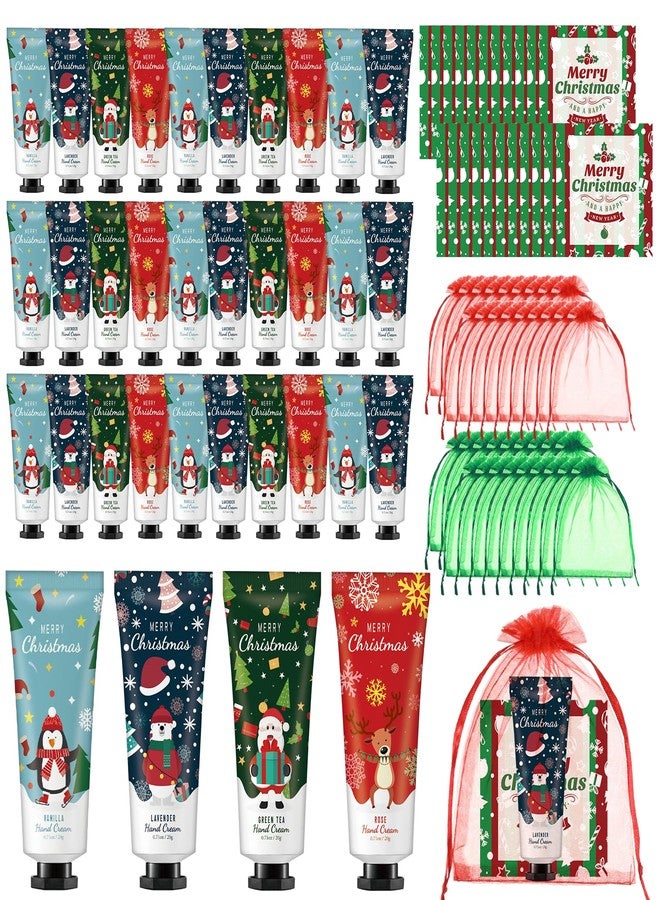 Heigble 36 Set Christmas Hand Lotion Gift Bulk Christmas Hand Cream Travel Size Xmas Stocking Stuffers Holiday Mini Lotion with Organza Bag Greeting Card Party Supplies for Employee Coworkers Gifts - Image 1