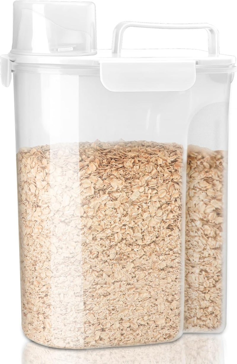 Komzon Rice Container, Airtight Rice Storage Container 10lb, Cereal Containers Storage, BPA Free Food Dispenser with Pouring Spout Handle for Flour Pasta Grain, Pet Dog Cat Bird Food Storage Container - Image 1